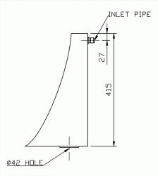 Stainless steel wall urinal diagram side