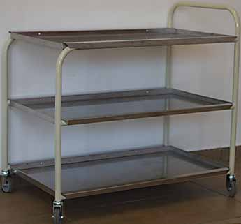 hospital medicine trolley tea office stainless steel three shelves wheels