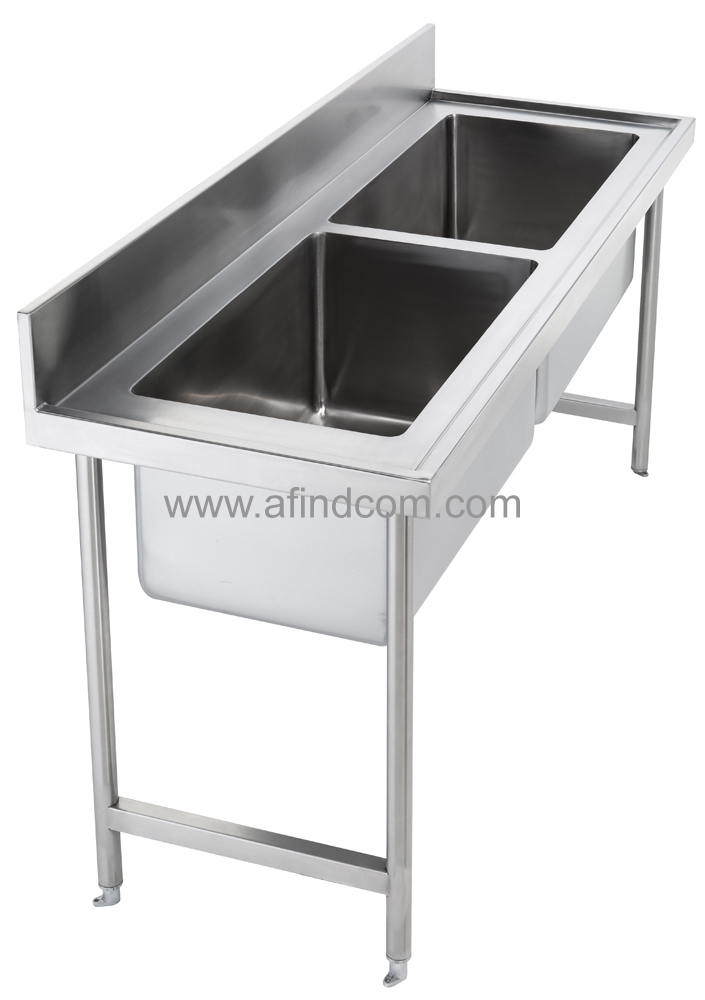 Double bowl catering pot sink made from grade 304 stainless steel