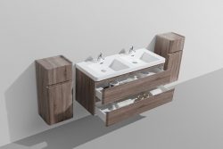 compact double basin drawer bathroom cabinet