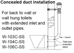 Concealed flush valve installation on stainless steel toilet