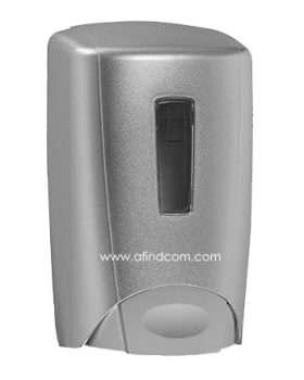 manual wall mount satin grey soap dispenser