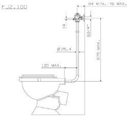 Cobra Junior Flushmaster FJ2-100 exposed back entry toilet installation diagram