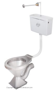 Duct cistern with stainless steel toilet