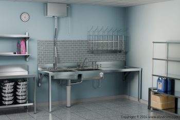 hospital sluce sink installation bedpan washer cistern