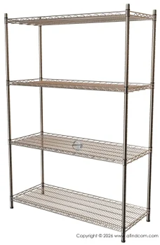 4 Tier modular adjustable shelving shelving catering free standing rack chrome stainless steel