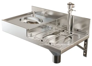 Franke CHBC slop hopper basin combo step down with flush valve Franke model CHBC slop hopper with basin combo step down 351360 356664