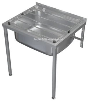 stainless steel drip sink with gallows brackets and front feet